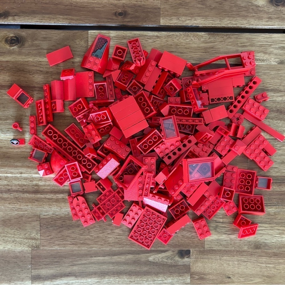 LEGO LOT over 150 Red Lego pieces bricks. Vintage + recent pieces